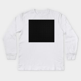 Black and White Micro Mini Polka Dot Kids Long Sleeve T-Shirt